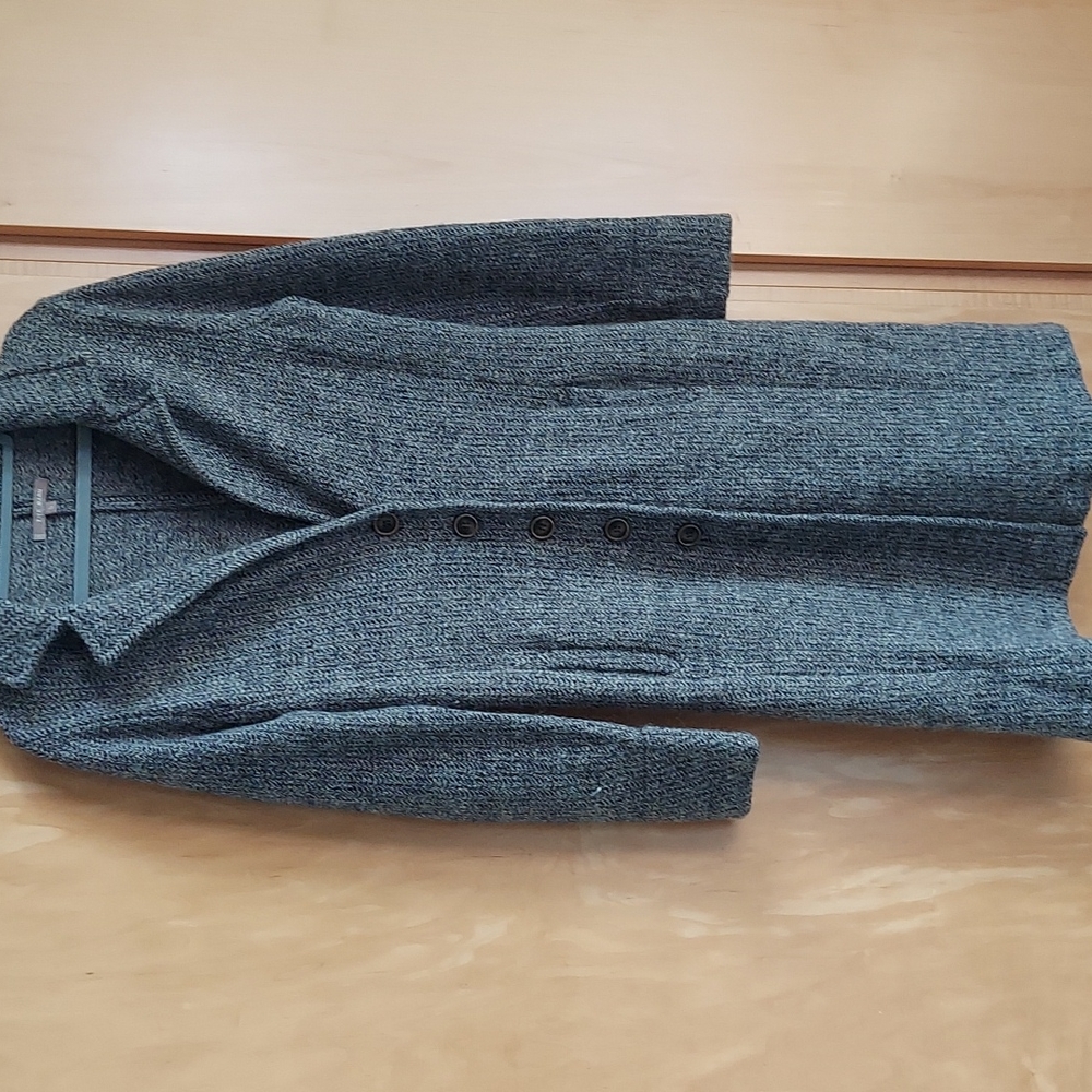 Gray wool blend sweater jacket